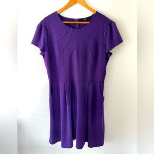 Alex Marie Size XL Purple Ponte Short Sleeve Mini Length Dress